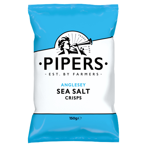 PIPERS ANGLESEY SEA SALT CRISPS SHARING BAG 150G