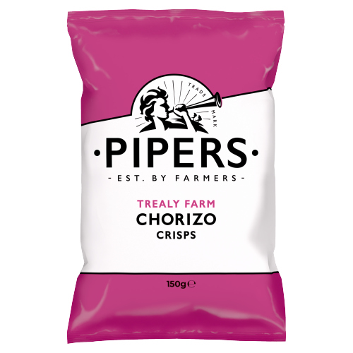 PIPERS TREALY FARM CHORIZO CRISPS SHARING BAG 150G