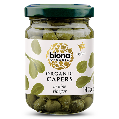 BIONA ORGANIC CAPERS IN WINE VINEGAR 140G
