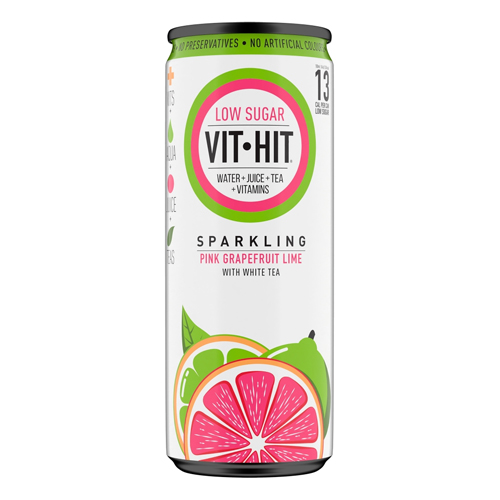 VIT HIT SPARKLING PINK GRAPEFRUIT LIME WITH WHITE TEA 330ML