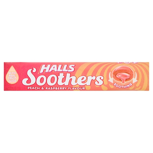 HALLS SOOTHERS PEACH & RASPBERRY FLAVOUR 45G