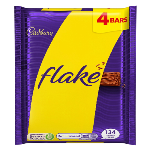 CADBURY FLAKE CHOCOLATE BAR 4PK 102G