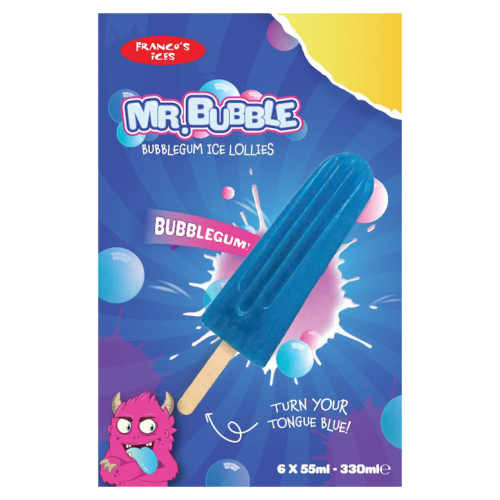 FRANCO'S MR BUBBLE LOLLIES PMP £2.00 6PK