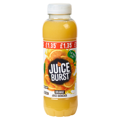 JUICE BURST ORANGE JUICE QUENCHER PET PMP £1.35 400ML