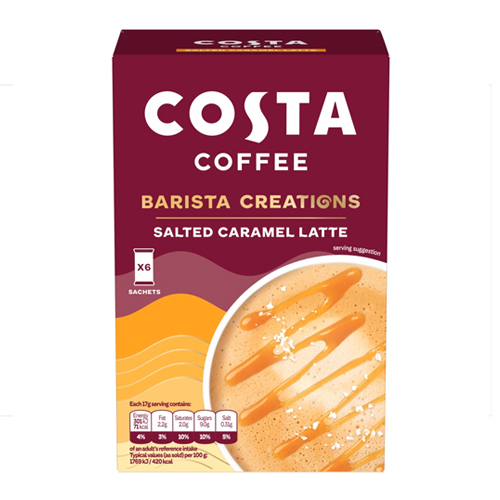 COSTA SALTED CARAMEL LATTE SACHETS 6PK 17G (102G)