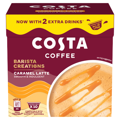 COSTA COFFEE BARISTA CREATIONS DOLCE GUSTO CARAMEL LATTE 10 SAC 160G