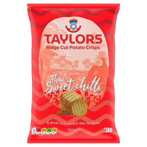 TAYLORS THAI SWEET CHILLI FLAVOUR RIDGE CUT POTATO CRISPS 150G