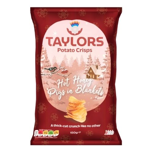 TAYLORS HOT HONEY PIGS IN BLANKETS FLAVOUR POTATO CRISPS 150G
