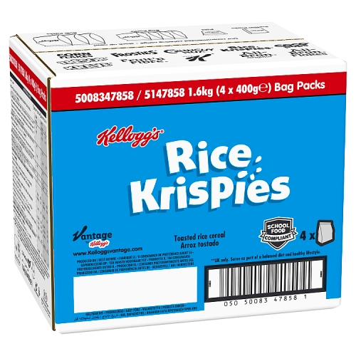 KELLOGG'S RICE KRISPIES BAG PACK 4X 400G