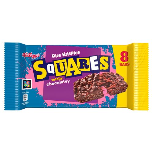 KELLOGG'S RICE KRISPIES SQUARES DELIGHTFULLY CHOCOLATEY BARS 8X36G