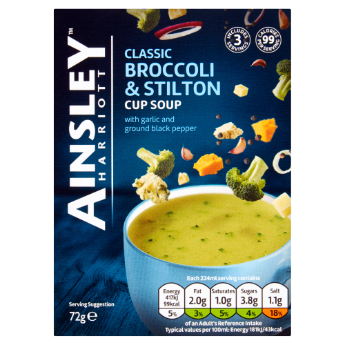 AINSLEY CLASSIC BROCCOLI & STILTON CUP SOUP 72G