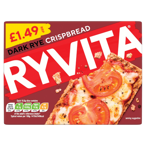 RYVITA CRISPBREAD DARK RYE PMP £1.49 200G