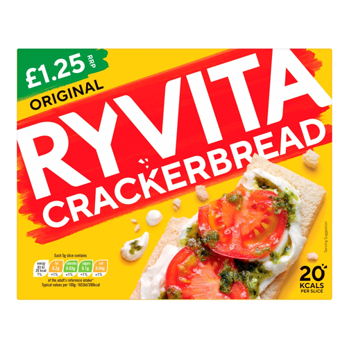 RYVITA ORIGINAL CRACKERBREAD PMP £1.25 125G