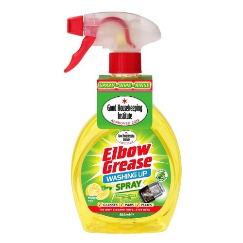 ELBOW GREASE LEMON WASHING UP LIQUID SPRAY 500ML