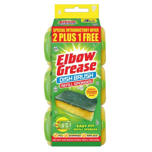 ELBOW GREASE DISH BRUSH REFILL 3PK