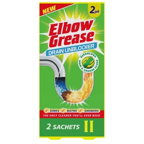 ELBOW GREASE DRAIN UNBLOCKER SACHETS 2PK 25G