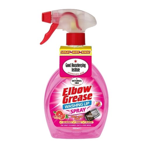 ELBOW GREASE PINK WASHING UP LIQUID SPRAY 500ML