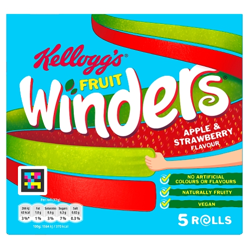 KELLOGG'S FRUIT WINDERS STRAWBERRY & APPLE 5PK 17G
