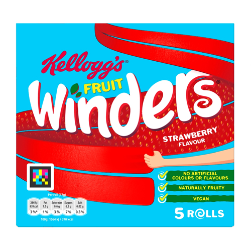 KELLOGG'S FRUIT WINDERS STRAWBERRY DRIED FRUIT ROLL 5PK 17G