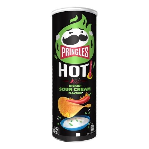 PRINGLES HOT KICKIN SOUR CREAM CRISPS 160G