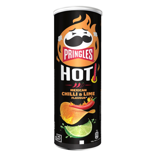 PRINGLES HOT MEXICAN CHILLI & LIME CRISPS 160G