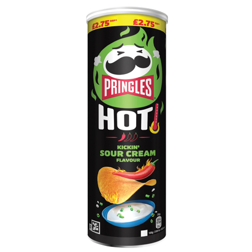 PRINGLES HOT KICKIN SOUR CREAM CRISPS PMP £2.75 160G