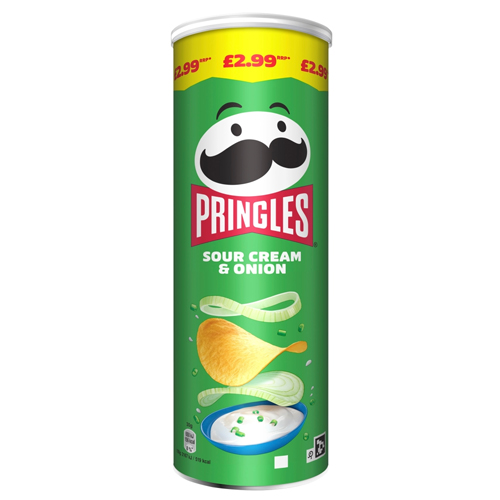 PRINGLES SOUR CREAM & ONION PMP £2.99 165G