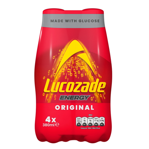 LUCOZADE ENERGY DRINK ORIGINAL 4PK 380ML
