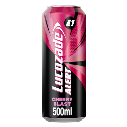 LUCOZADE ALERT CHERRY CAN PMP £1.00 500ML