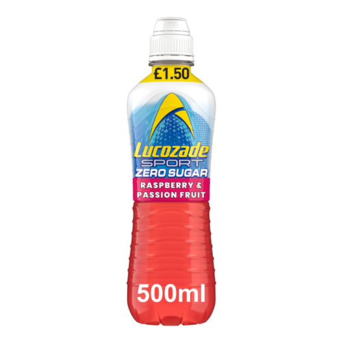 LUCOZADE SPORT ZERO RASPBERRY & PASSION FRUIT PMP £1.50 500ML