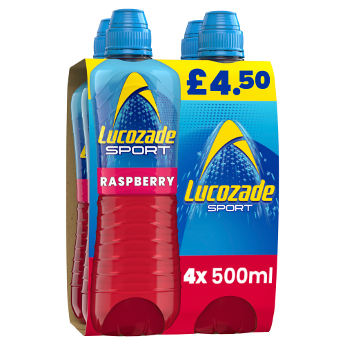 LUCOZADE SPORT RASPBERRY PMP £4.50 4PK 500ML