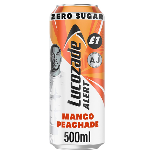 LUCOZADE ALERT PEACHADE ZERO PMP £1.00 500ML