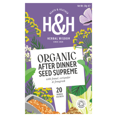 HEATH & HEATHER ORGANIC AFTER DINNER SEED SUPREME 20S HERBAL SACHETS 30G