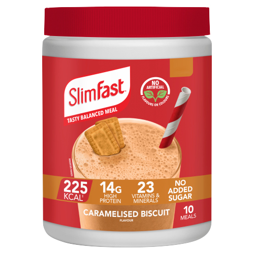 SLIMFAST CARAMELISED BISCUIT FLAVOUR TASTY BALANCED MEAL 365G