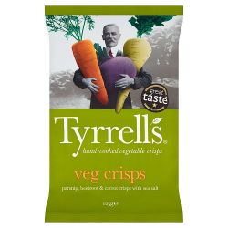 TYRRELLS SEA SALTED VEG SHARING CRISPS 125G