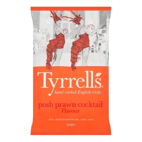TYRRELLS POSH PRAWN COCKTAIL SHARING CRISPS 150G