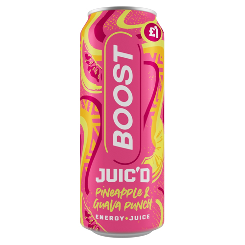 BOOST ENERGY JUIC'D GUAVA PUNCH PMP £1.00 500ML