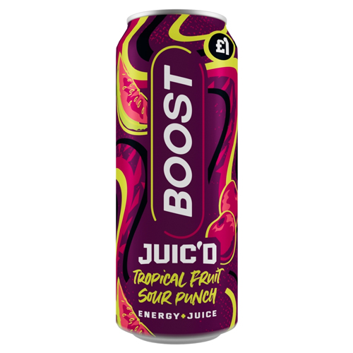 BOOST ENERGY JUIC'D SOUR PUNCH PMP £1.00 500ML