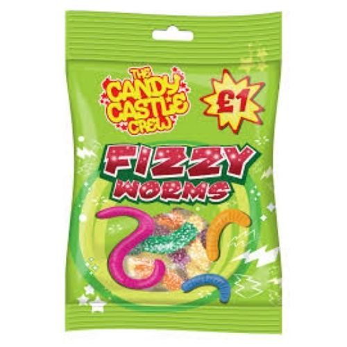 CANDY CASTLE CREW FIZZY WORMS 90G
