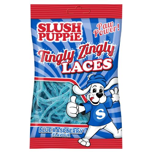 SLUSH PUPPIE LACES BLUE RASPBERRY 120G