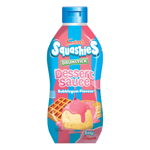 SWIZZELS DESSERT SAUCE BUBBLEGUM SQUASHIES DRUMSTICK 325G