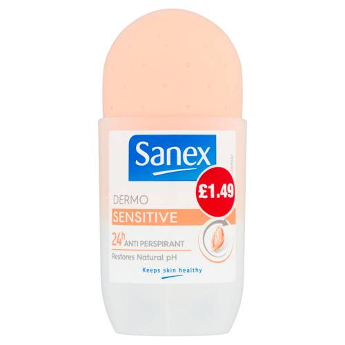 SANEX ROLL ON DEODORANT SENSITIVE PMP £ 1.49 50ML