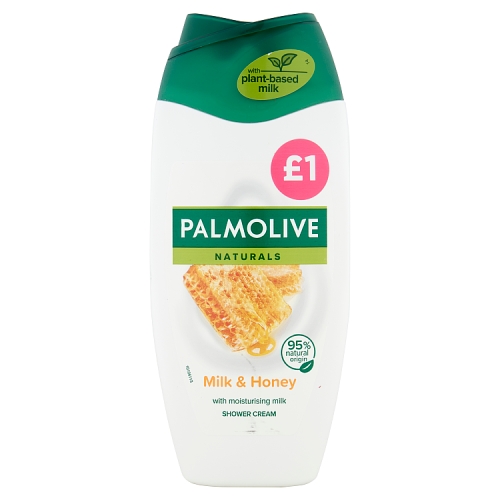 PALMOLIVE SHOWER GEL NATURALS MILK & HONEY PMP £1.00 250ML