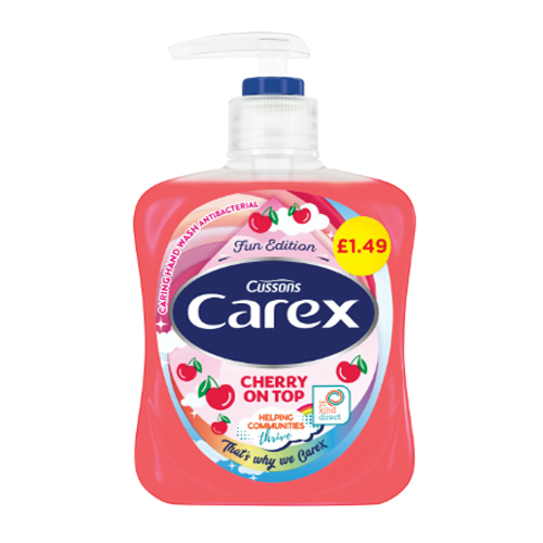 CAREX HANDWASH CHERRY ON TOP PMP £1.49 250ML