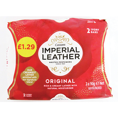 IMPERIAL LEATHER SOAP ORIGINAL PMP £1.29 2PK 90G