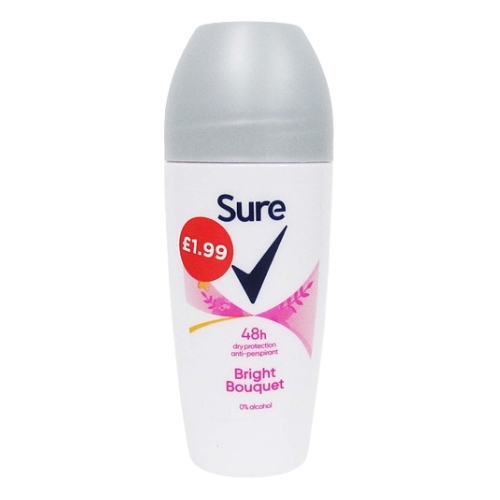 SURE WOMEN ROLL ON BRIGHT PMP £1.99 50ML