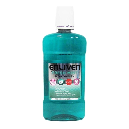 ENLIVEN FRESHMINT MOUTHWASH PMP £1.49 500ML