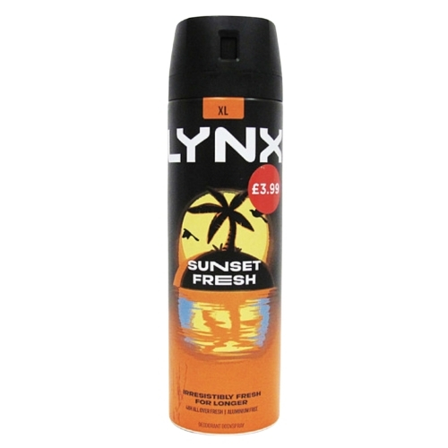 LYNX BODY SPRAY SUNSET FRESH PMP £3.99 200ML