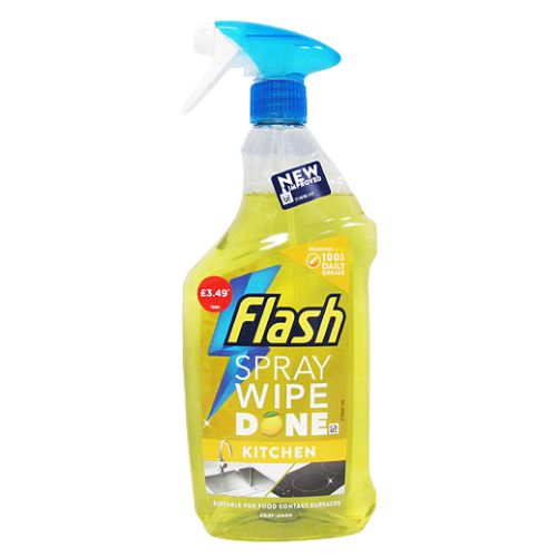 FLASH SPRAY WIPE DONE CRISP LEMON KITCHEN PMP £3.49 800ML