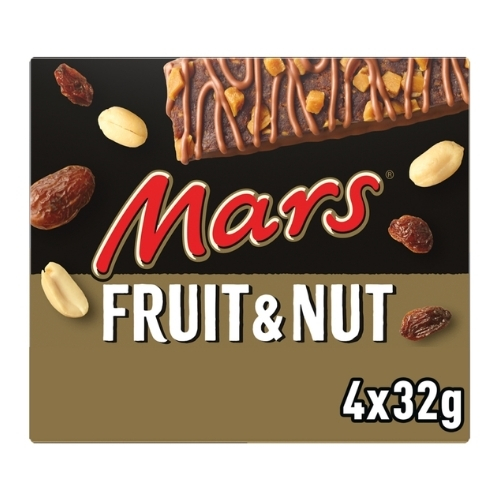 MARS TRIPLE TREAT FRUIT & NUT CHOCOLATE SNACK BAR 4PK 128G
